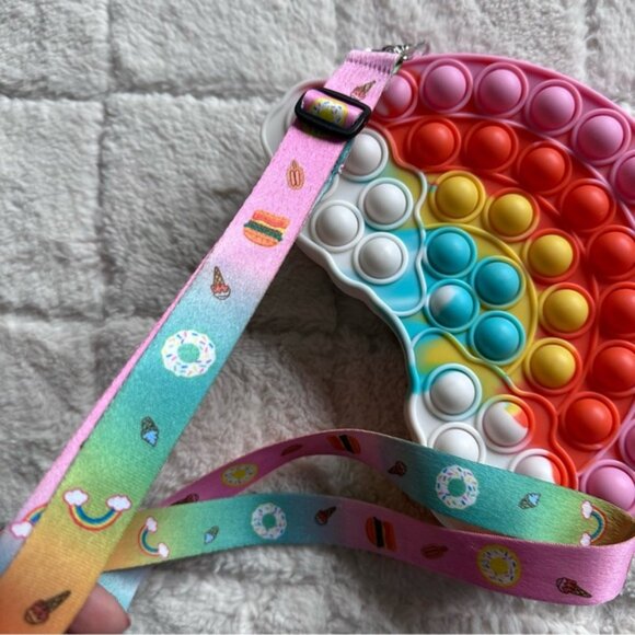 Pop Fidget | Rainbow Shoulder Bag Pop Fidgets Bag Purse for Girls - Picture 7 of 11